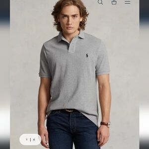 Polo by Ralph Lauren Gray Costum Fit Polo Shirt XL